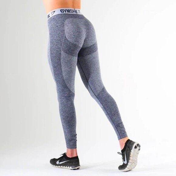 NWT GYM SHARK FLEX LEGGING V3 Light Gray Marl  Size LARGE - Picture 2 of 6